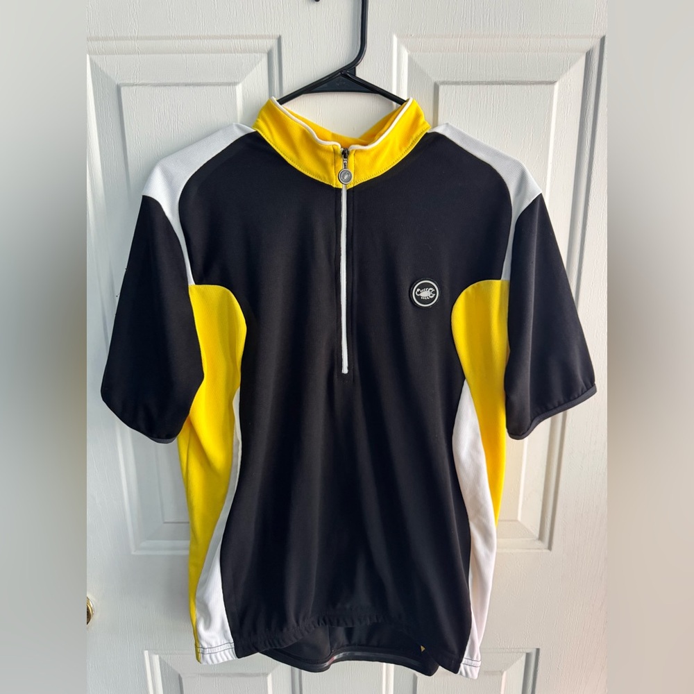 CASTELLI Techno Sport Wear Cycling Jersey Men’s XXL Vintage Black Yellow Italy
